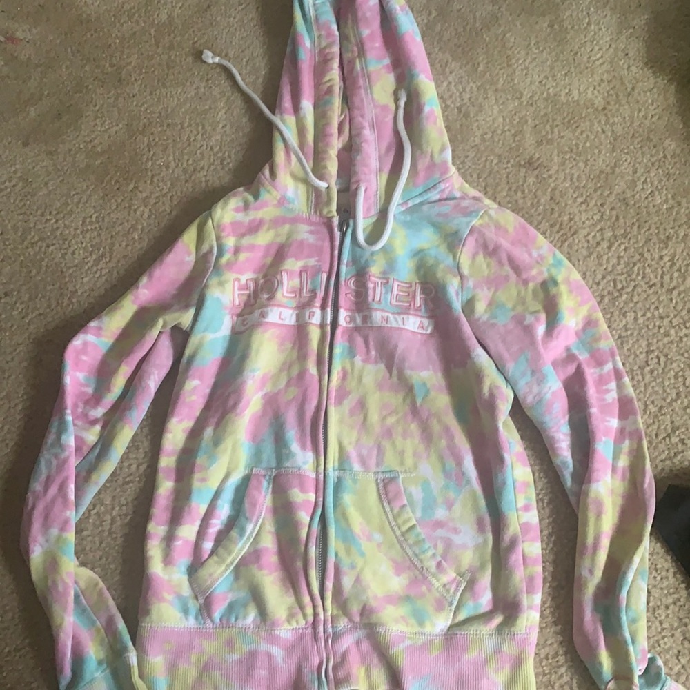 Multicolor Long sleeve Zip up Hoodie